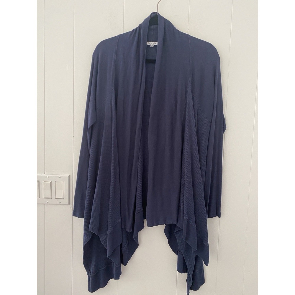 Splendid Women's Sz Small Open Cardigan Wrap Pima Cotton Blend Navy Blue